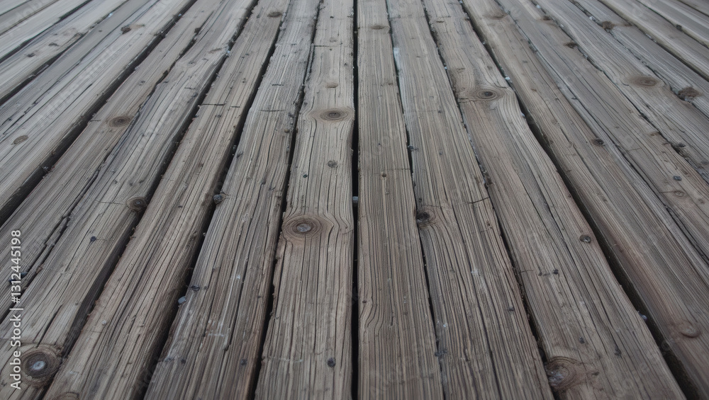 Close-up view of weathered wooden planks forming a sturdy surface, ideal for outdoor decks or rustic designs. Close-up view of weathered wooden planks forming a sturdy surface, ideal for outdoor decks or rustic designs.