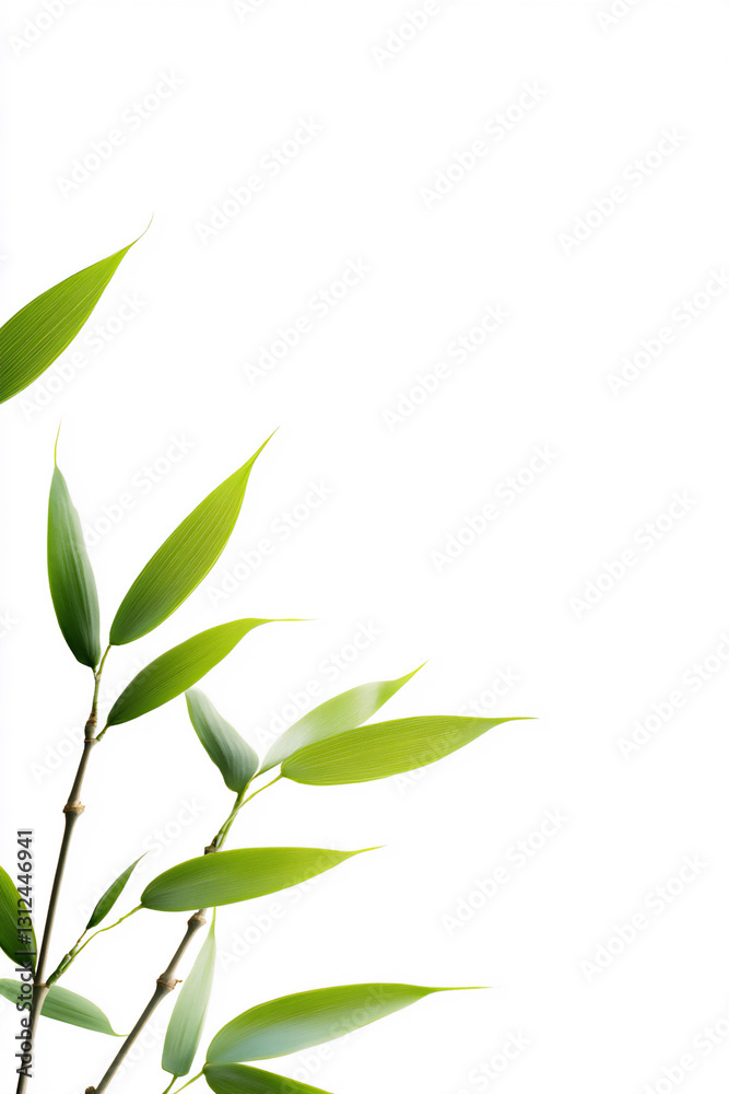 bamboo leaves isolated on a white background, simple style, png. bamboo leaves isolated on a white background, simple style, png.