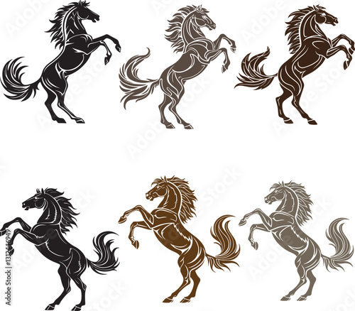 Elegant Rearing Horse Design for Logos & Tattoos