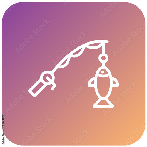 Vector Design Fishing Rod Icon Style