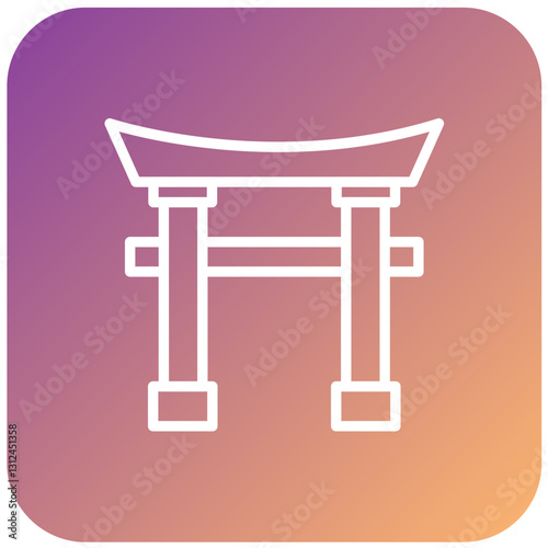 Vector Design Torii Gate Icon Style