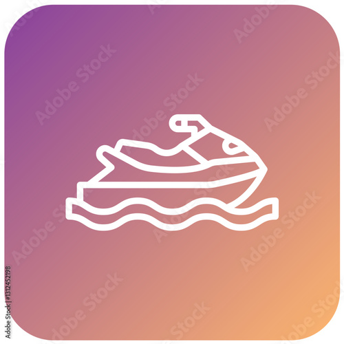 Vector Design Jet Ski Icon Style