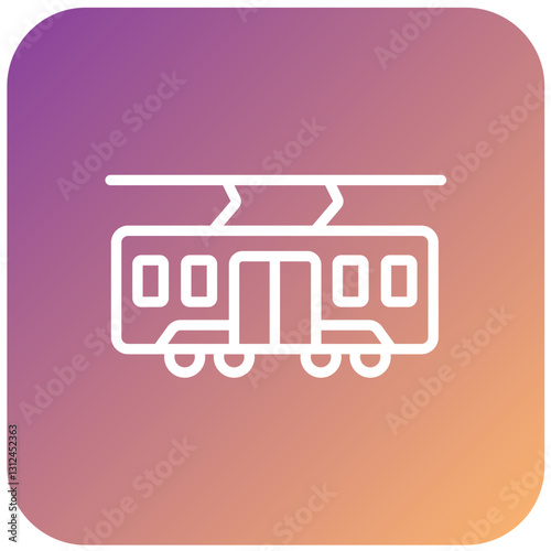 Vector Design Tramcar Icon Style