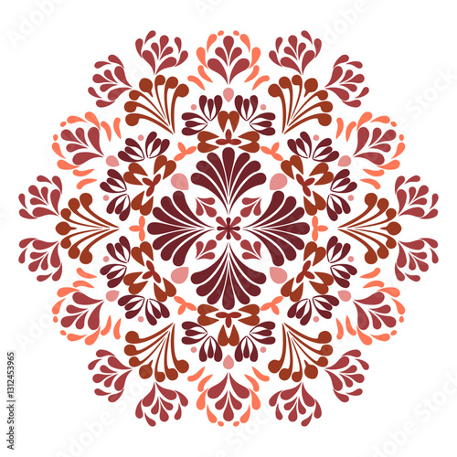 Pattern vector illustration Calm and elegant artwork with blooming flowers in bright, delicate hues. Seamless traditional design pattern for prints, fabrics, backgrounds, rugs, wallpapers, textiles.