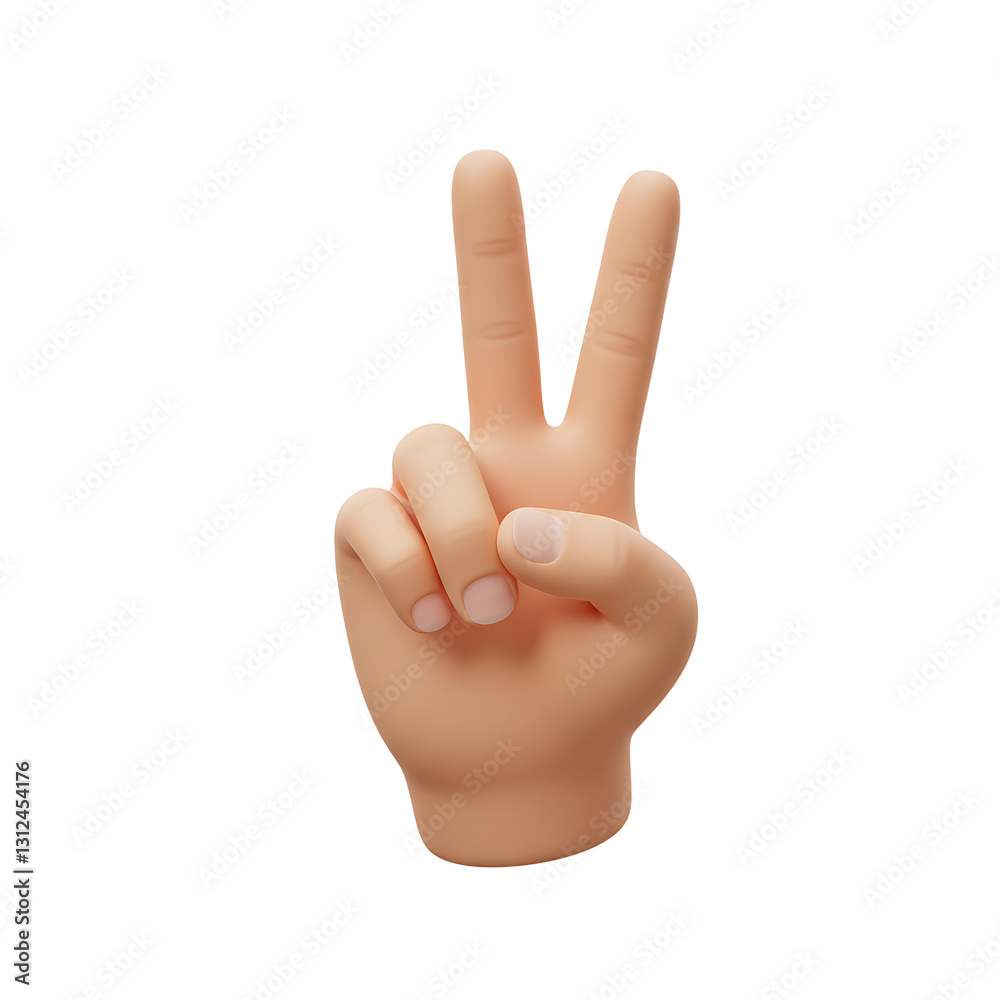 Hand Gesture with Two Fingers Representing Peace and Victory Sign Hand Gesture with Two Fingers Representing Peace and Victory Sign