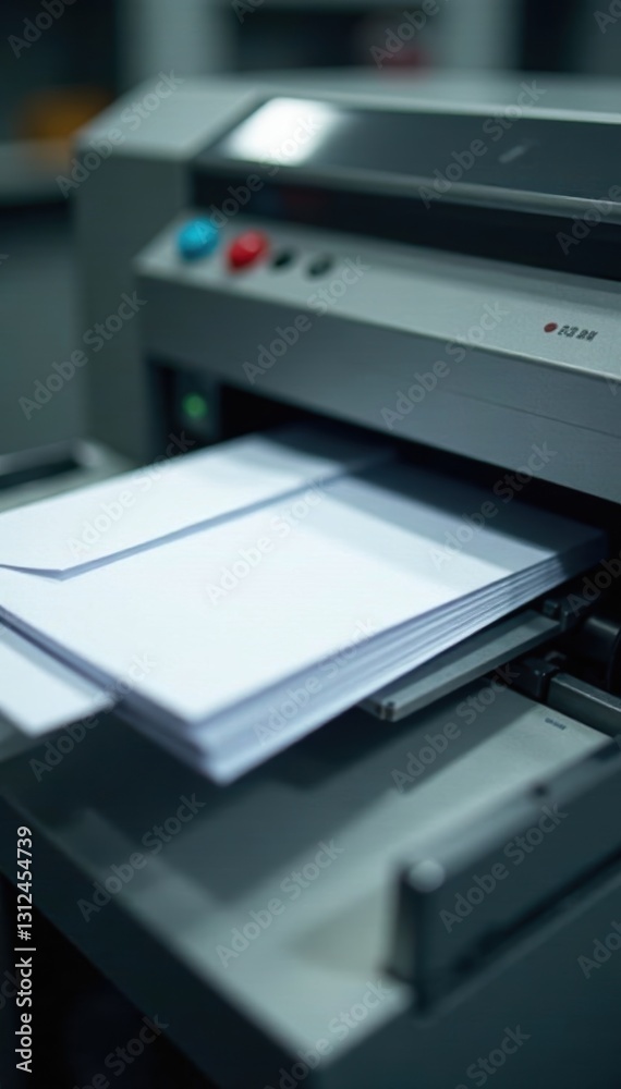 Automated machine folding & inserting documents into envelopes, processing, document Automated machine folding & inserting documents into envelopes, processing, document