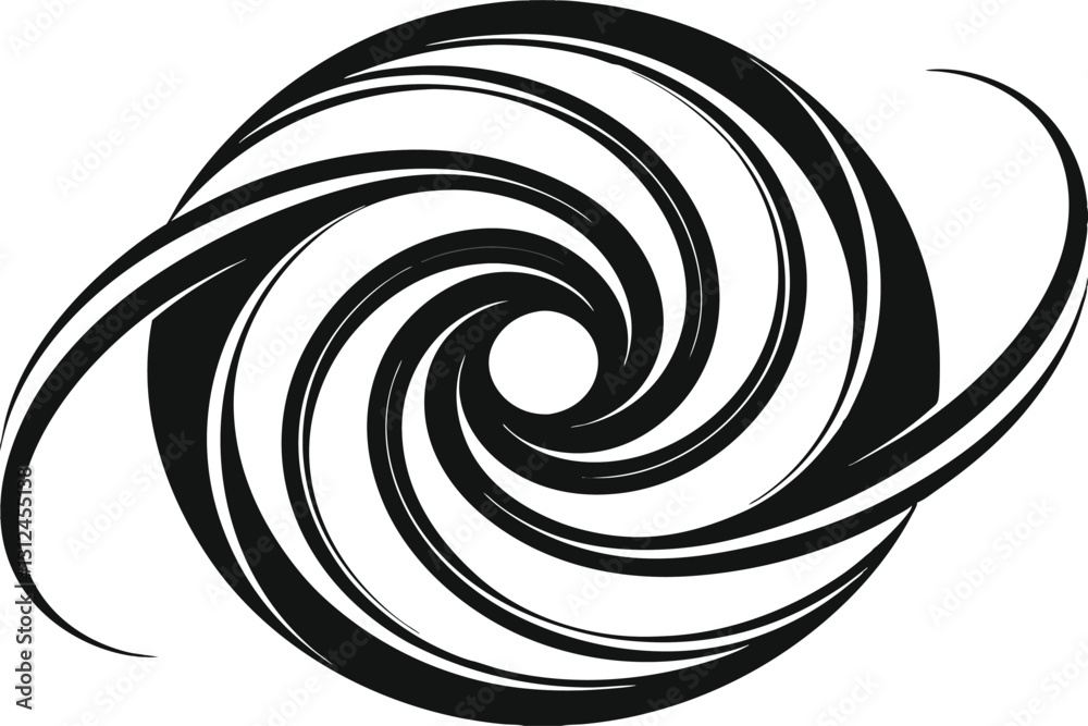 Fototapeta premium abstract swirl background silhouette vector art illustration