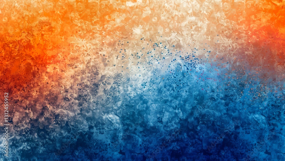 Obraz premium Fiery Orange and Deep Blue Abstract Texture with Misty Depths