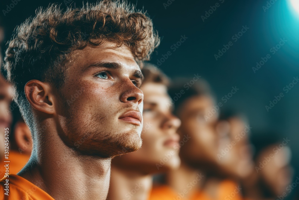 Young Athlete Focused on Victory during Team Practice Session Young Athlete Focused on Victory during Team Practice Session