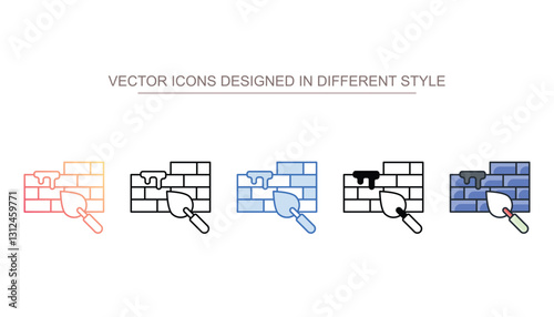 Brickwork icon design with white background stock illustration