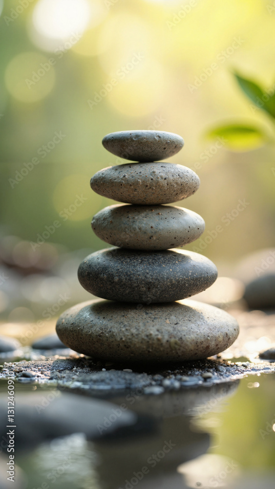Tranquil Zen Pebbles: A Serene Stock Photo for Wellness Blogs, Spa Promotions, and Mindfulness Apps Tranquil Zen Pebbles: A Serene Stock Photo for Wellness Blogs, Spa Promotions, and Mindfulness Apps
