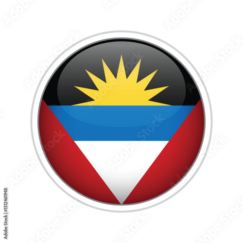 Free Download Antigua and Barbuda  as round glossy icon - GFXLoad