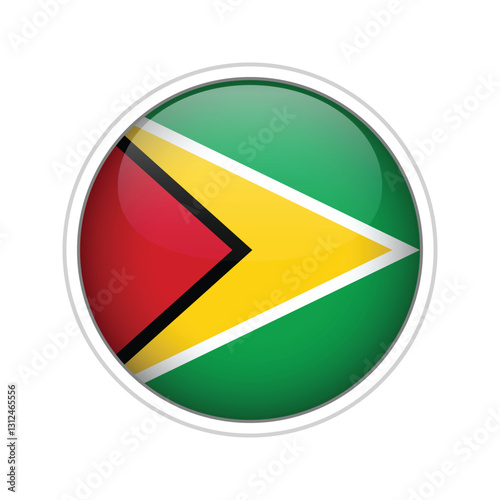 Guyana as round glossy icon Free Download Guyana as round glossy icon - GFXLoad