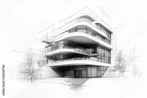 sketch of building