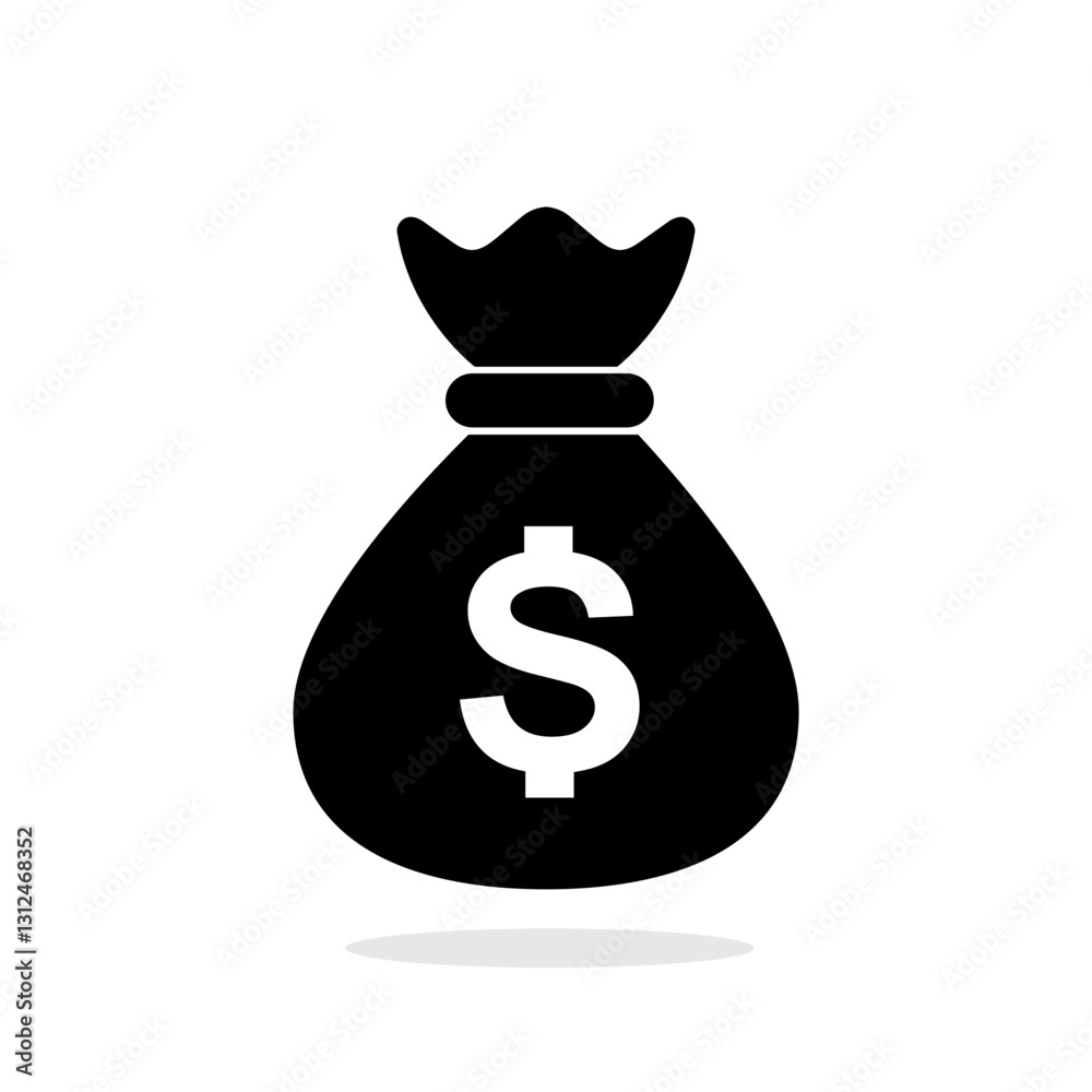 Money bag icon vector. Finance icon illustration design. Isolated on white background Money bag icon vector. Finance icon illustration design. Isolated on white background