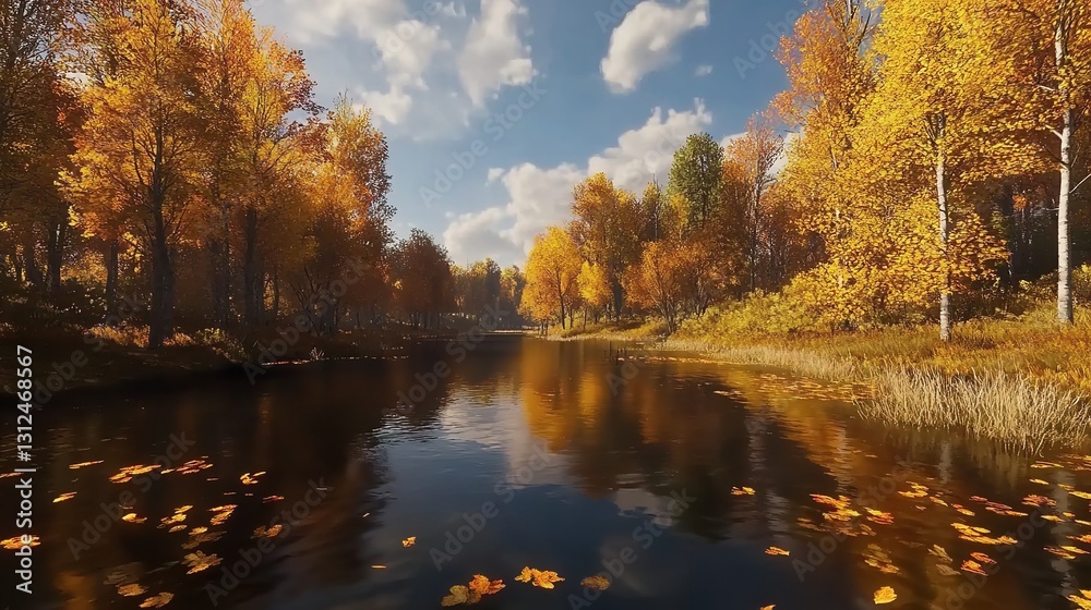 Obraz premium Autumn equinox. International Day of Action for river