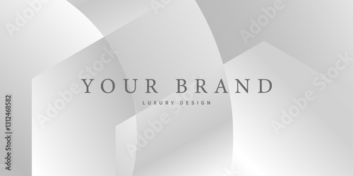 Abstract 3d geometric background with silver gradient for business card, cover design, flyer, social media, luxe invite, prestigious voucher. Minimalist cover template. Modern gray vector illustration