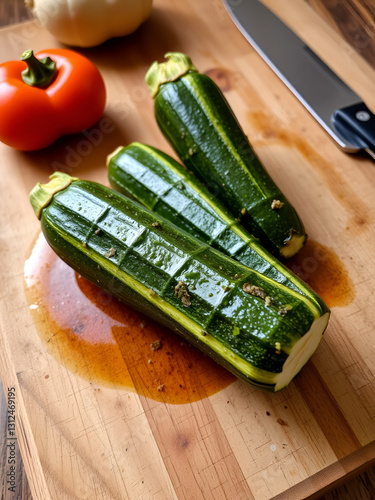 Molded vegetable marrow (zucchini)