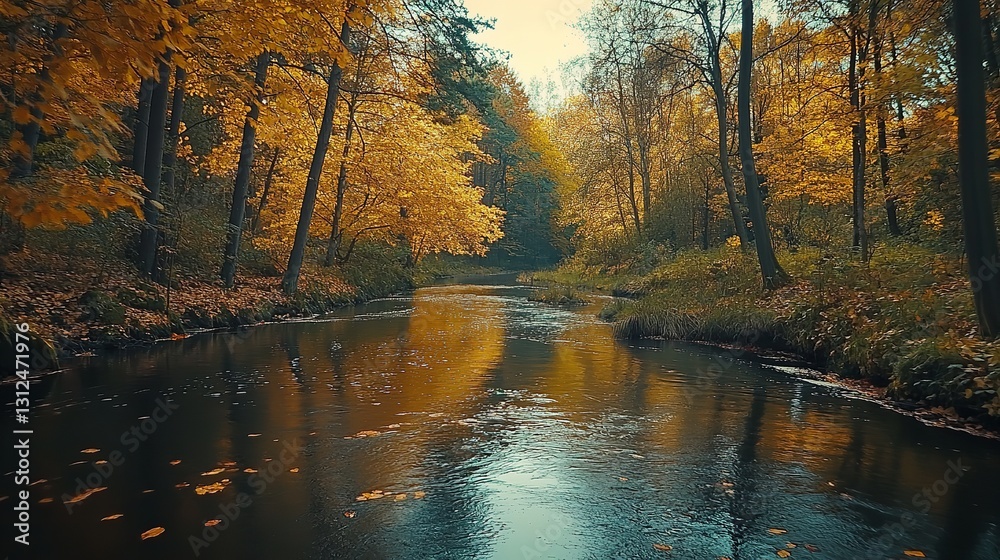 Fototapeta premium Autumn equinox. International Day of Action for river