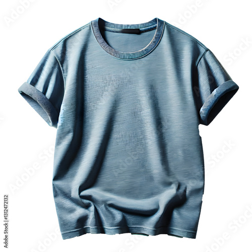 plain blue t-shirt isolated on white background