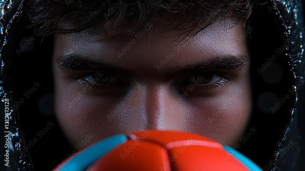 Close up of a person in hooded garment looking forward