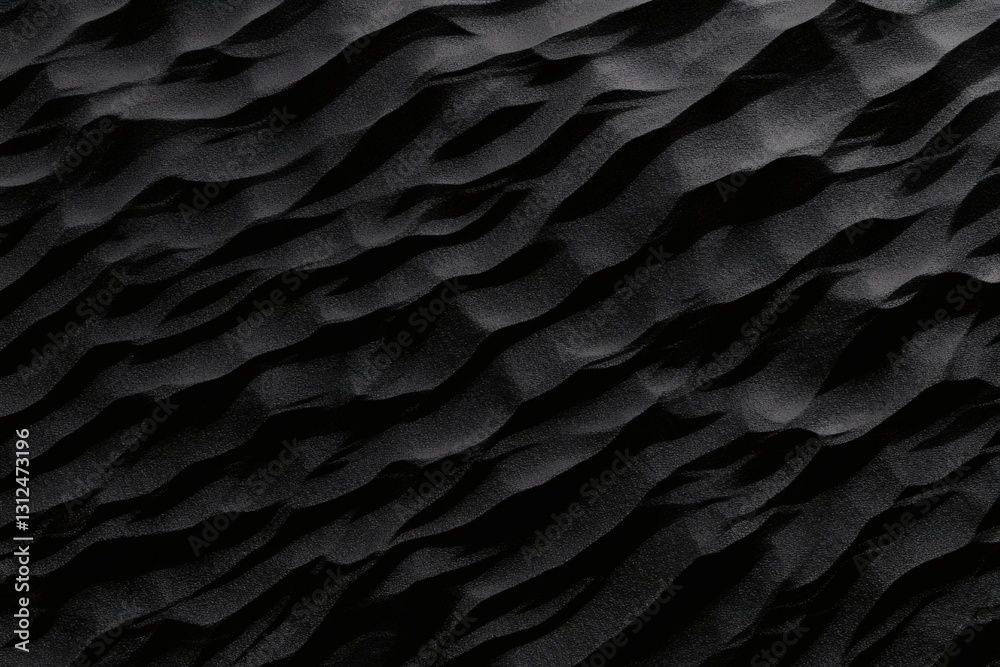 Dramatic Black Sand Dunes Forming Natural Wave Patterns Abstract Design Dramatic Black Sand Dunes Forming Natural Wave Patterns Abstract Design