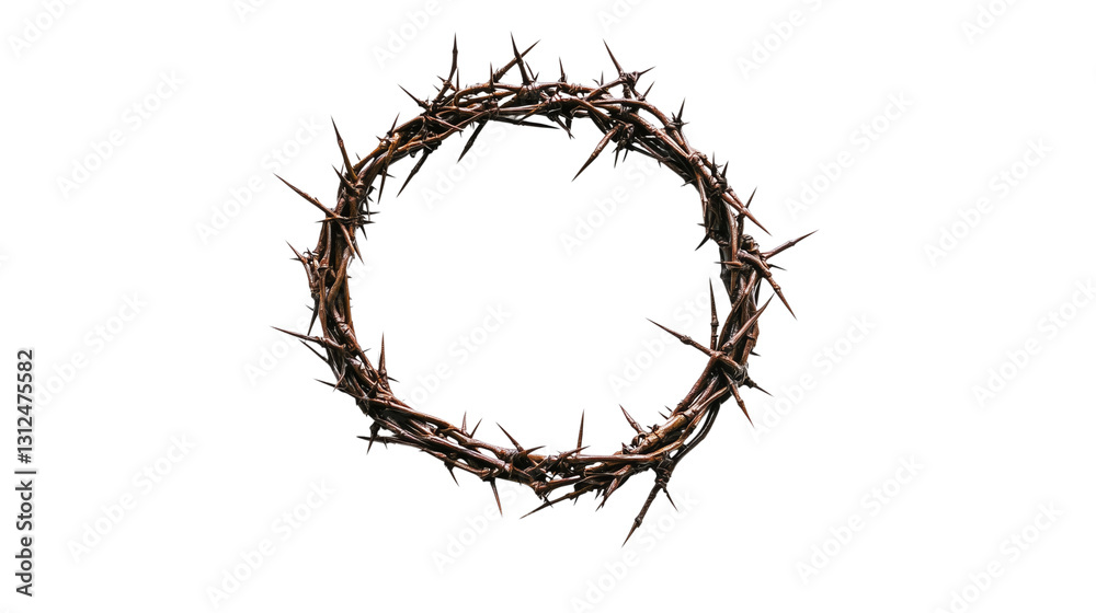 Fototapeta premium A crown of thorns in the shape of an O isolated on transparent background (2)