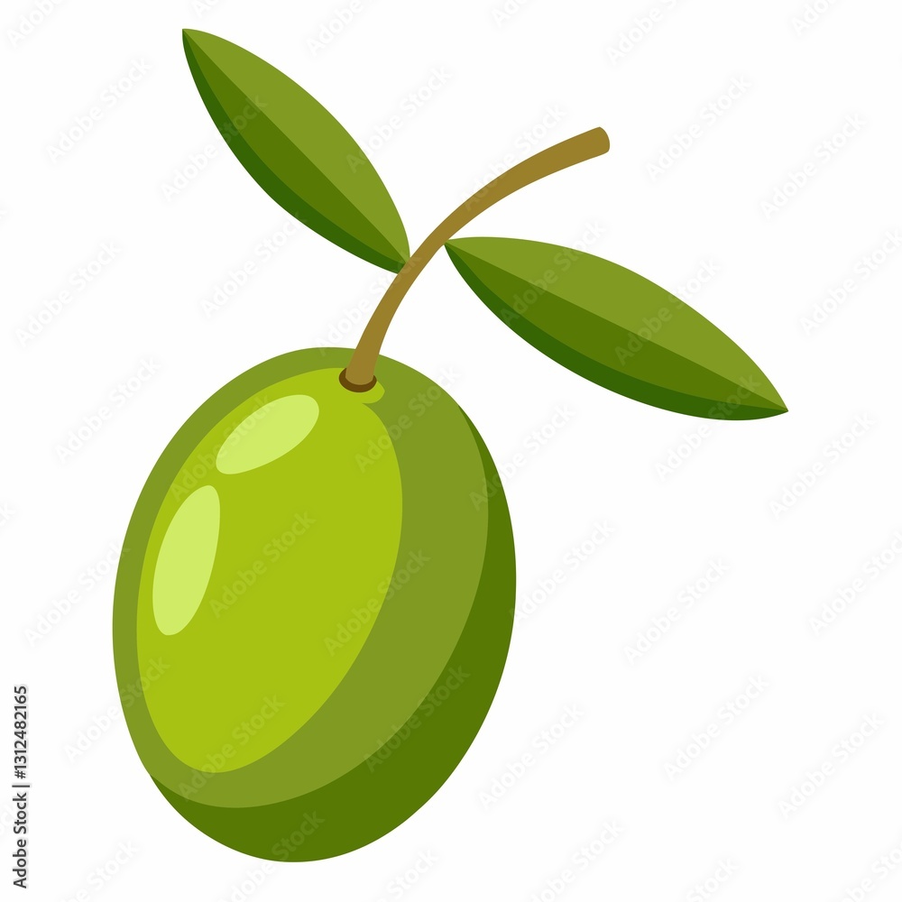 green olive with leaf isolated on white background green olive with leaf isolated on white background