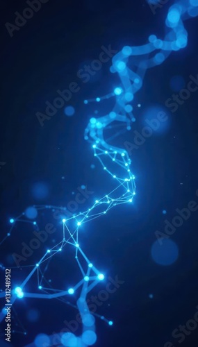 White blue tech dynamic lines, nodes, glowing effect, innovation, network