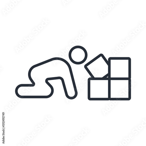 baby icon. vector.Editable stroke.linear style sign for use web design,logo.Symbol illustration.