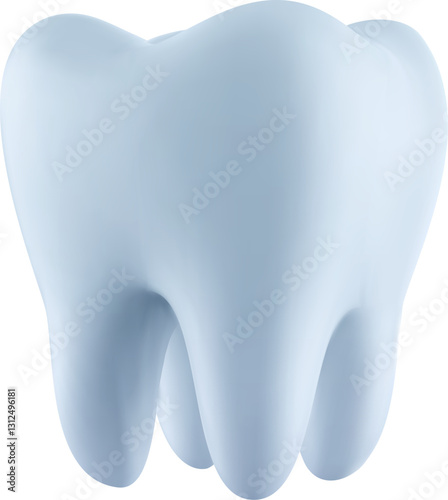 3d vector white tooth in realistic glossy style. Bright medical design element. Minimal dental healthcare illustration.