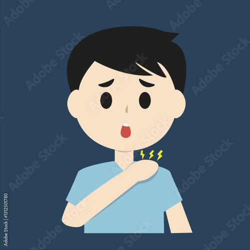 Shoulder Pain Cartoon Illustration Health and Injury Concept