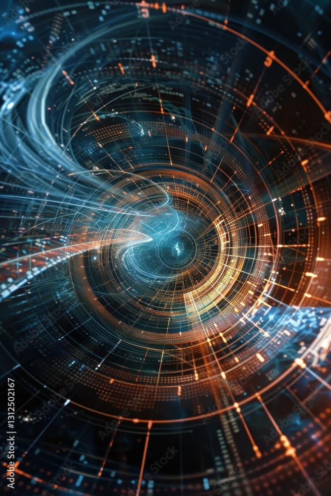 Obraz premium Exploring time dilation effects in a virtual interface digital realm graphic design