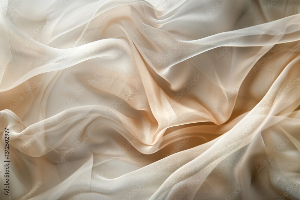 Fototapeta premium Soft Beige Sheer Fabric with Elegant and Delicate Texture
