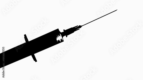 Close-up of syringe needle with copy space