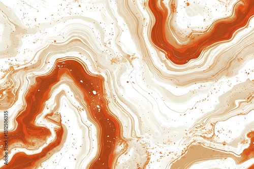 Wallpaper Mural Fluid marble texture with terracotta and cream color tones abstract Torontodigital.ca