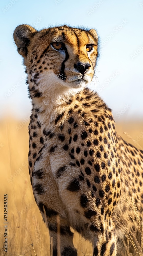 Cheetah Portrait: Graceful Predator in the African Savanna Cheetah Portrait: Graceful Predator in the African Savanna