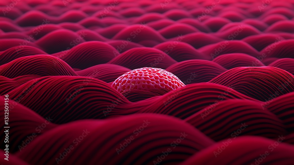 Obraz premium Unique cell amid red wave pattern used for health concepts