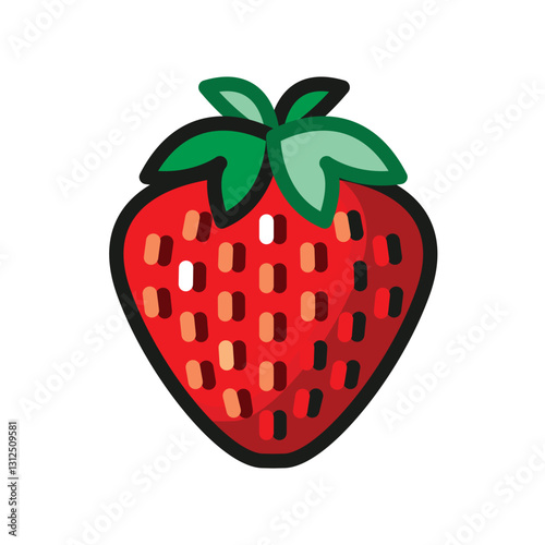 strawberry emoji vector illustration