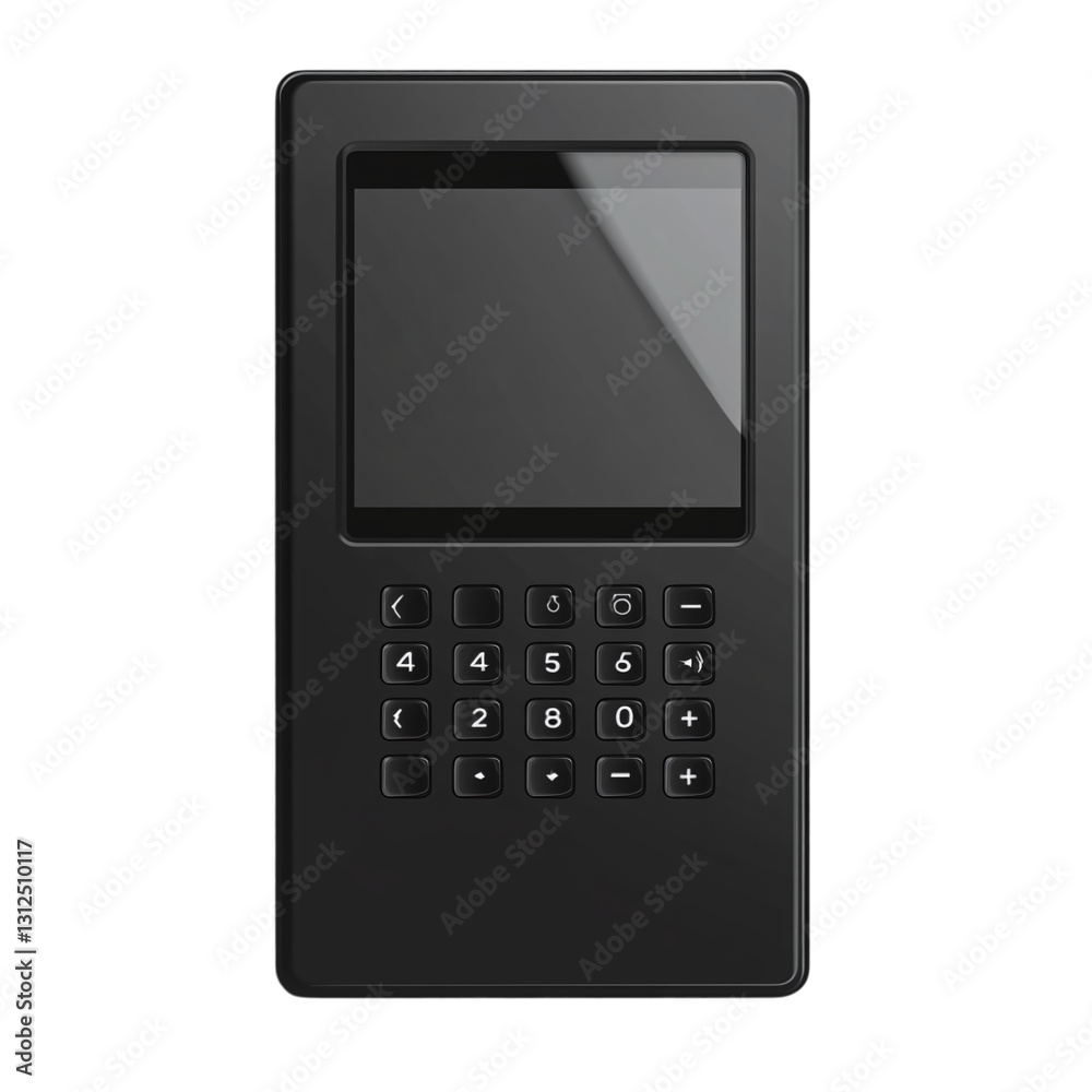 Access control panel with touch interface isolated on transparent background Access control panel with touch interface isolated on transparent background