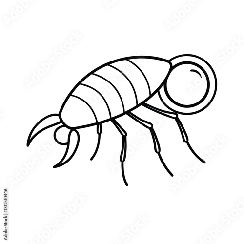 vector illustration of a flea on white background
