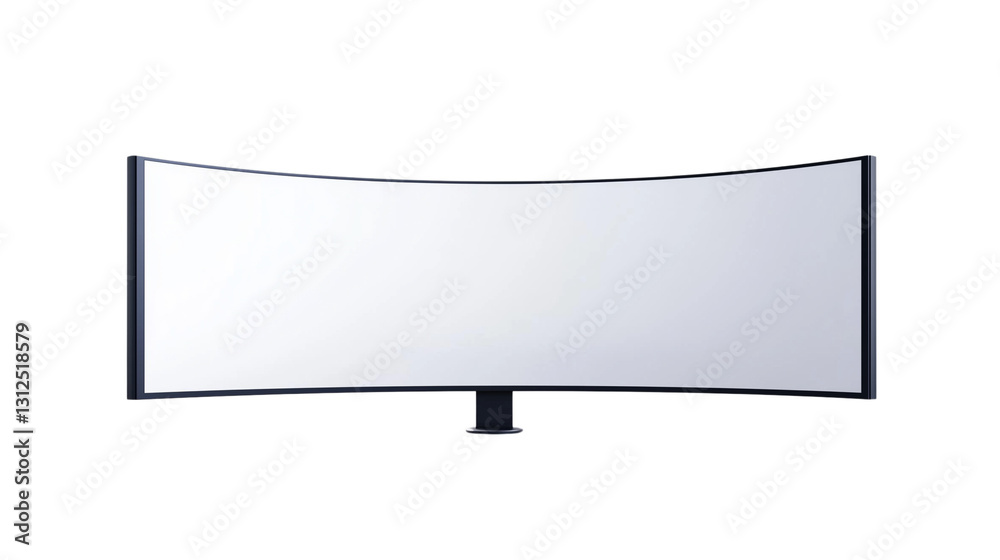 Obraz premium Large-Scale Digital Display Curved Digital Billboard for Urban Advertising, High-Tech Digital Billboard with Blank Screen, Immersive Digital Billboard for Marketing Displays