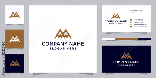 letter m with mountain logo icon design vector design template inspiration