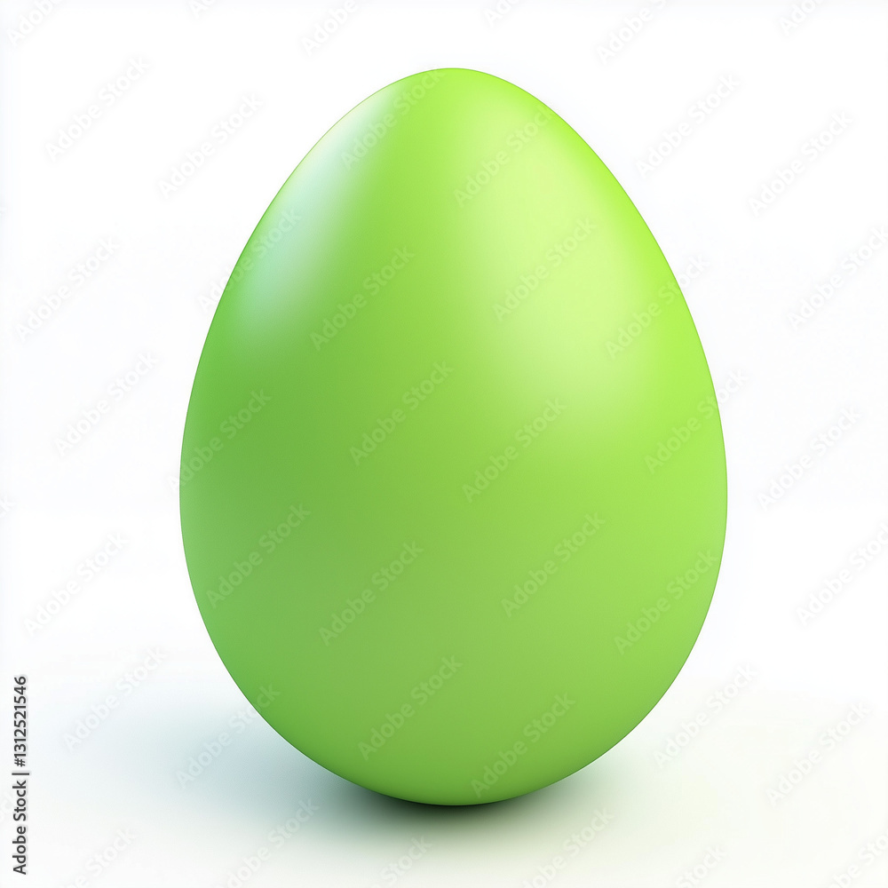 simple green easter egg isolated on white background simple green easter egg isolated on white background