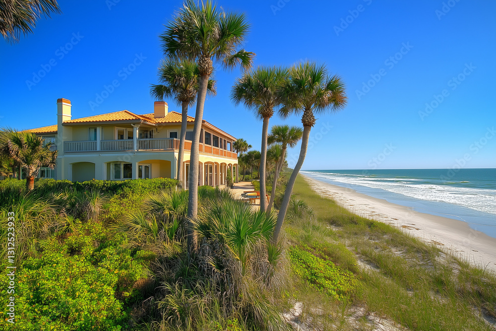 Fototapeta premium tropical beach with palm trees