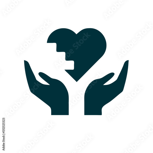 Mental Health and Heart Icon Representing Emotional Well-Being and Psychological Care