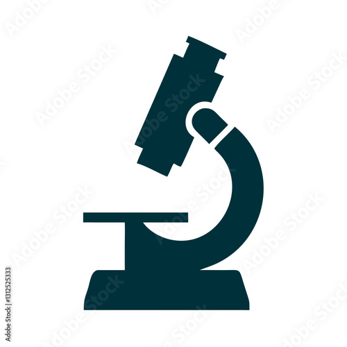 Medical Microscope Icon Representing Laboratory Research and Medical Testing