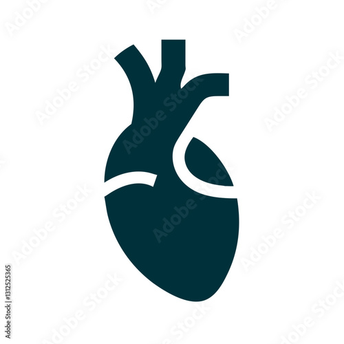 Human Heart Icon Representing Cardiovascular Health and Medical Care