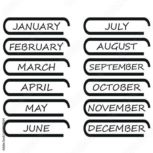 Black and White Colors with Calendar 4 Columns - English