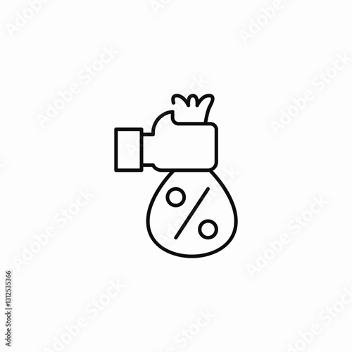 percentage sack icon sign vector